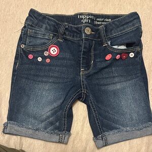 Hippie Girl Denim Shorts with Colorful Button Details